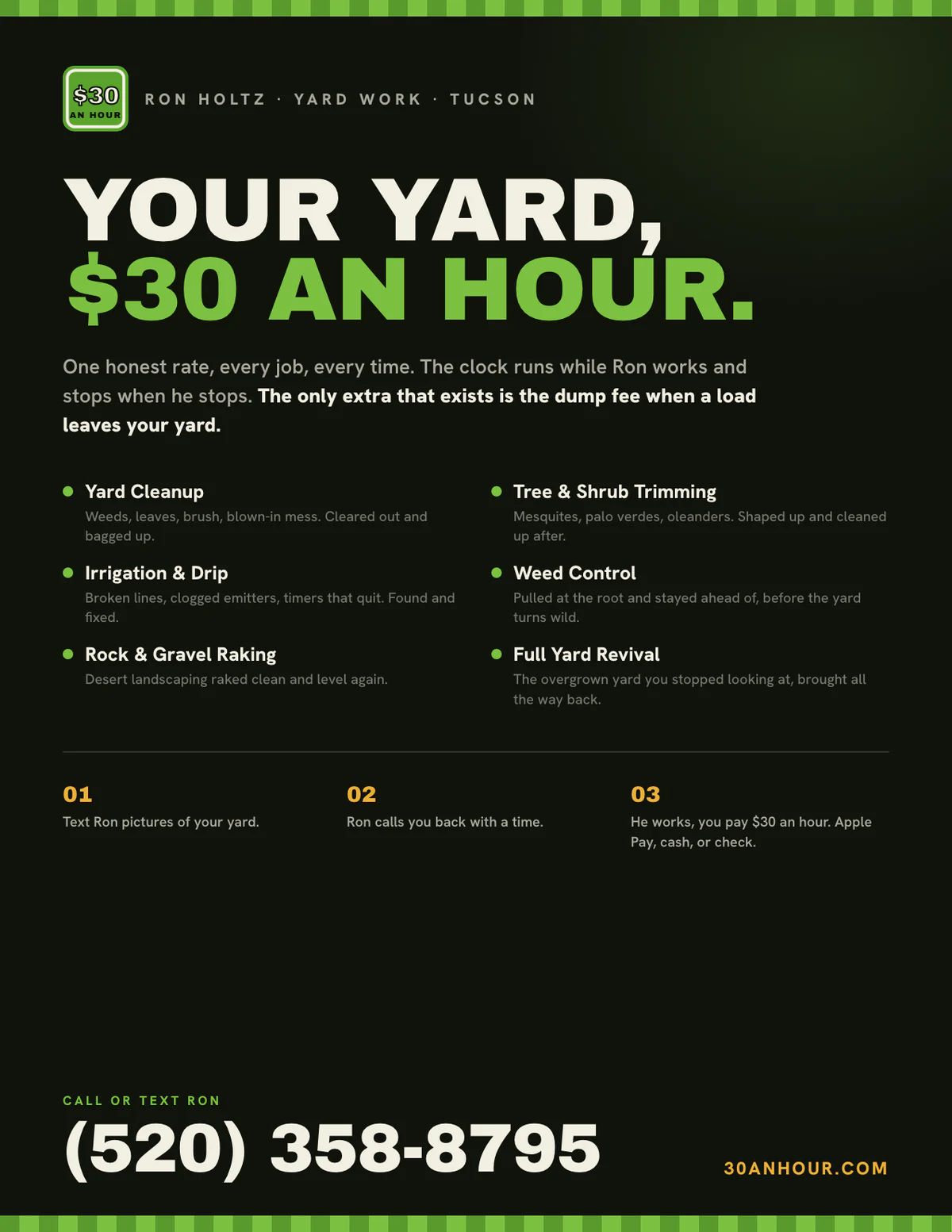$30 An Hour service example