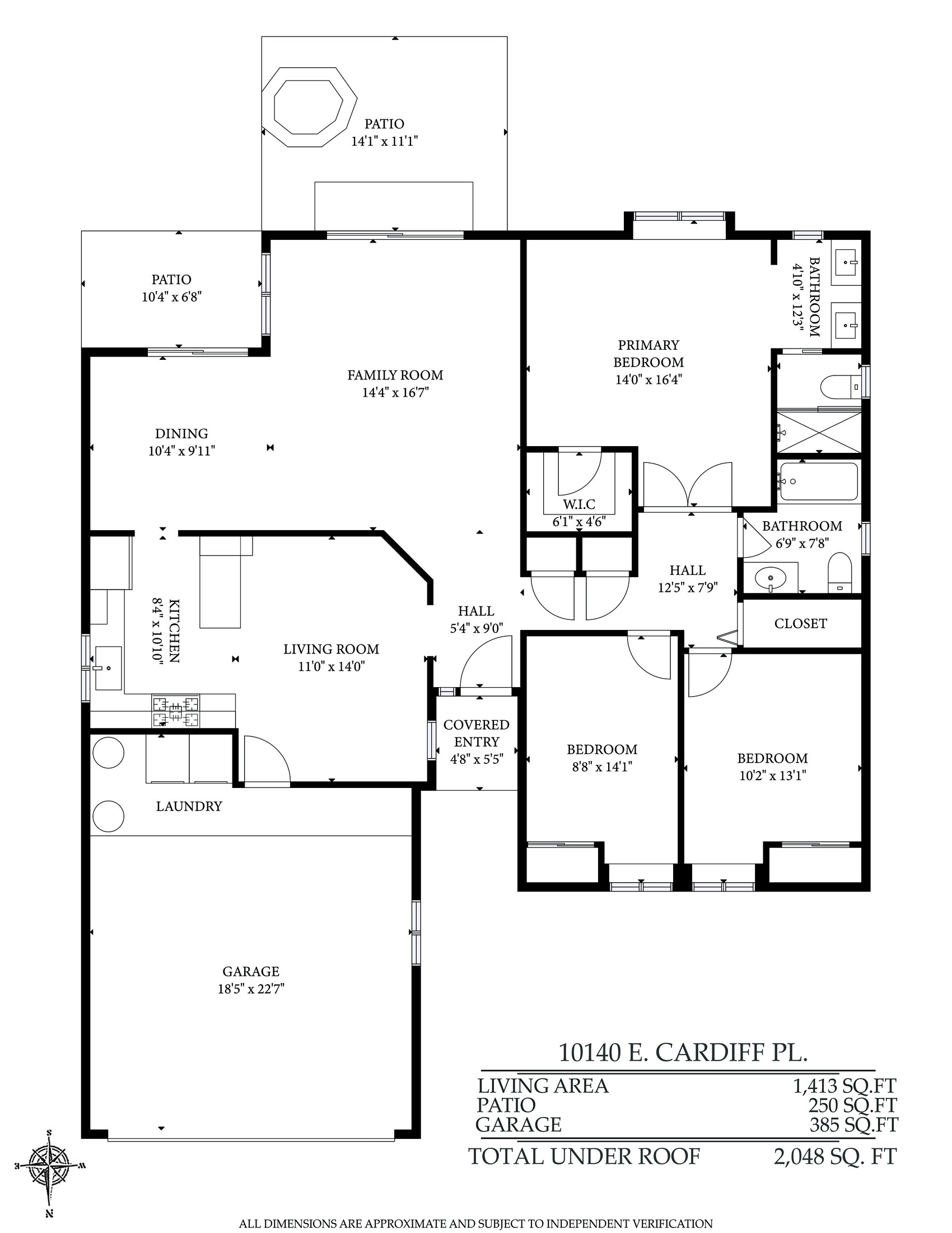 Floorplan for 10140 E Cardiff Place.
