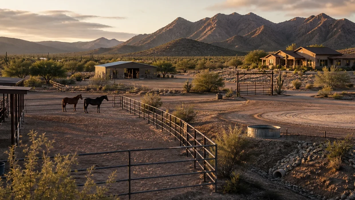 Representative Southern Arizona land with visible grade, access context, and desert vegetation.